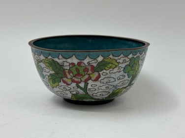 Chinese Cloisonné Bowl with Floral Design