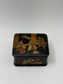 Japanese Lacquered Box with Figural Decoration