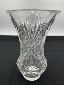 Small Cut Crystal Vase with Fan and Star Design