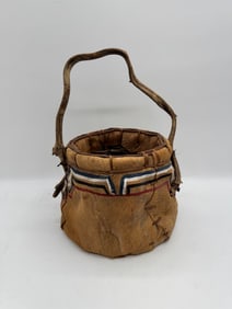 Native American Beaded Basket with Handle