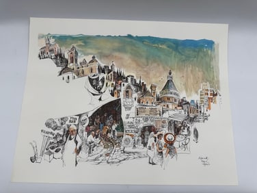 Nazareth, Israel, Print, Signed by Papas