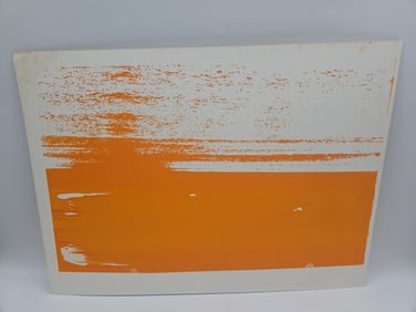Abstract Orange and White Print