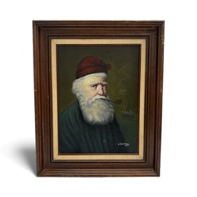 Pelbam, Portrait of a Bearded Man with Pipe, Oil on Canvas
