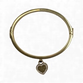 Michael Kors Gold-Tone Heart Charm Bangle