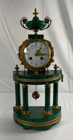 19th Century Malachite and Bronze Cock