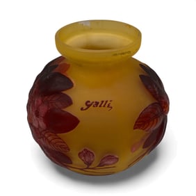 Galle  Cameo Glass Vase, Floral Design