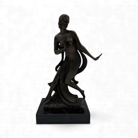 Joe Descomps Art Deco Bronze Figure