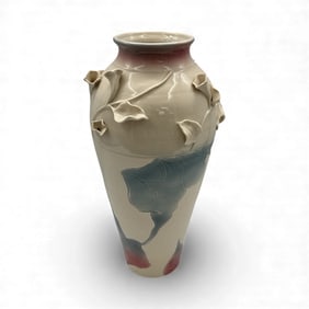 Large Floral Decorated Ceramic Vase