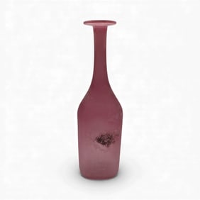 Pink Murano Art Glass Vase, 14 Inches