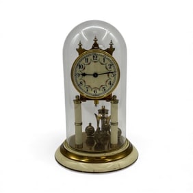 Antique Anniversary Clock with Glass Dome