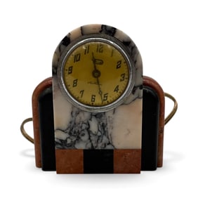 Art Deco Marble Electric Mantle Clock