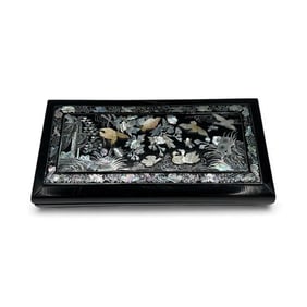 Asian Lacquered Box with Mother-of-Pearl Inlay