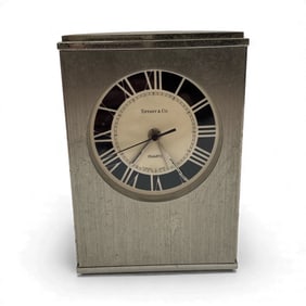 Tiffany & Co. Quartz Desk Clock, Silver Tone