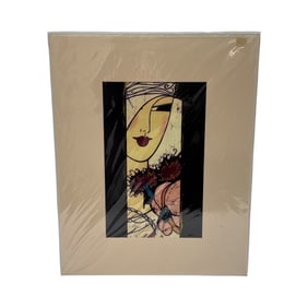 Portrait with Flowers by Paula Mae Green (American) Mixed Media