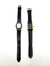 Pair of Vintage Wristwatches – Must de Cartier & Lucien Piccard