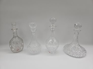 Set of Four Cut Glass Decanters
