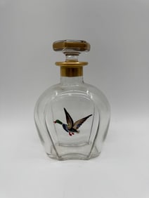 Vintage Glass Decanter with Duck Decoration