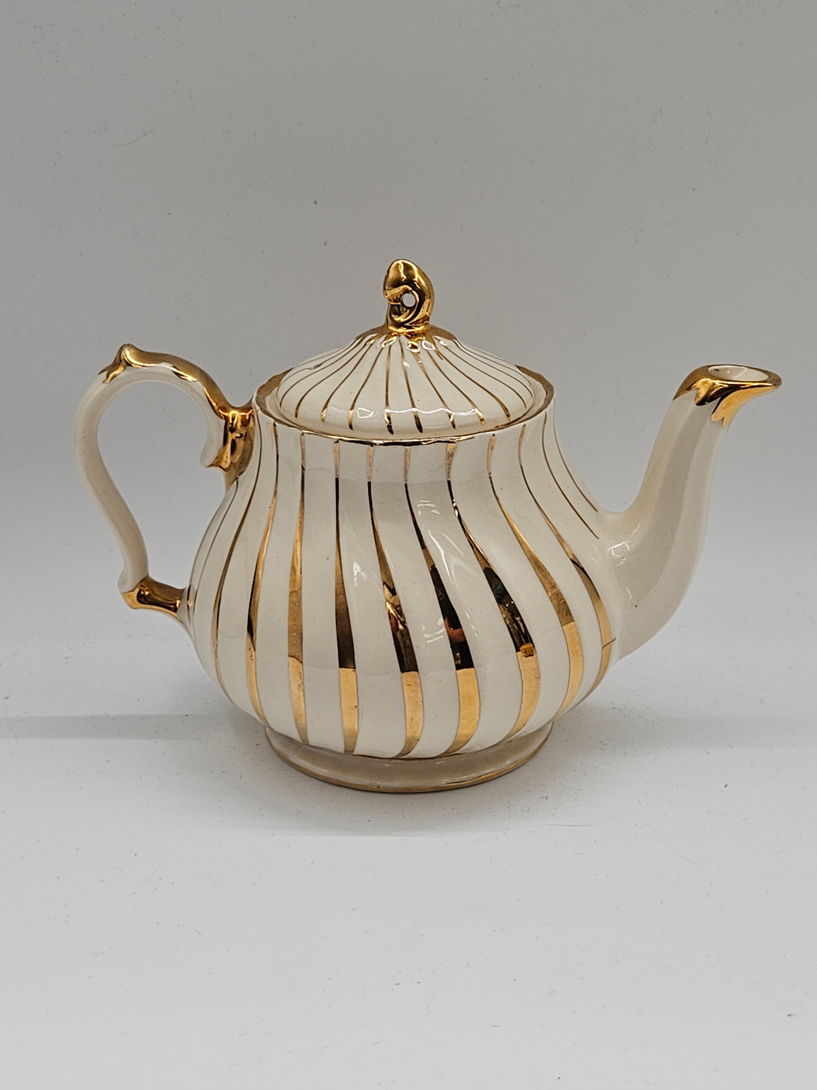 Vintage Ceramic Teapot with Gold Accents (1 of 6)