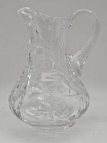 Cut Crystal Pitcher with Handle, 9 Inches