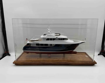 Handcrafted Display Model Yacht in Case