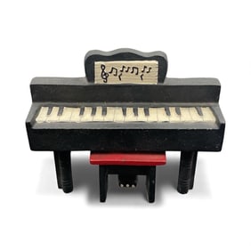 Hand-Painted Miniature Piano Figurine