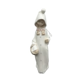 Lladro Winter Girl with Hood and Basket Figurine