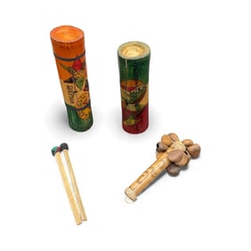 Set of Handcrafted Caribbean Rhythm Instruments
