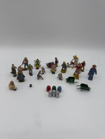 Group of Vintage Painted Metal Farm Workers