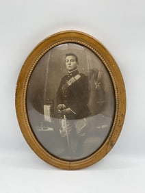Framed Portrait Photograph of a Man in Military Uniform
