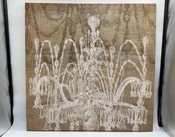 Chandelier Print on Burlap Canvas