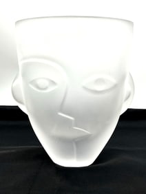 Frosted Glass Face Vase -  Martti Rytkonen