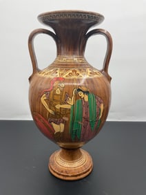 Greek Style Pottery Vase with Figures