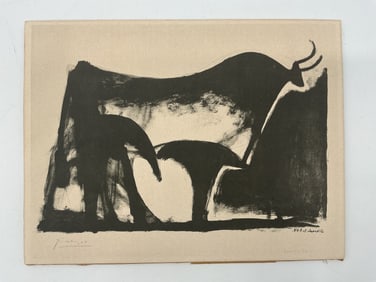 "Le Taureau Noir (The black bull)" After Picasso Lithograph