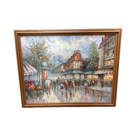 Paris Street Scene by Marie Charlot (French) Oil on canvas