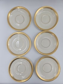 Set of 6 Lenox “Lowell?? Gold Encrusted Saucers