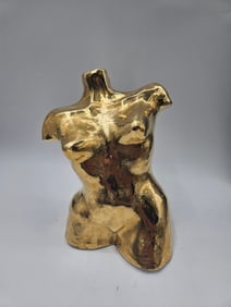 Modern Abstract Gold Female Torso Sculpture