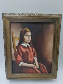 Portrait of a Young Girl in Red Dress by Weed