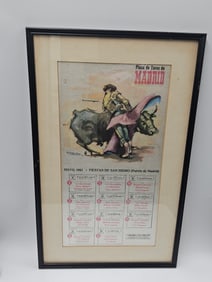 1961 Madrid Bullfighting Poster – Fiestas de San Isidro