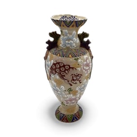 Decorative Asian-Style Dragon Handle Vase