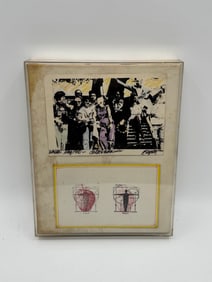 Contemporary Mixed Media Artwork with Photograph & Anatomical Studies, Signed “B. Burgos,?? 10 x
