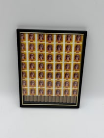 Attributed B. Burgos Conceptual Stamp Art Collage, Monaco Postage Motif, Framed