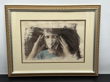 Ginny Lloyd Mixed-Media Portrait Photograph with Expressive Brushwork, Contemporary Conceptual Art
