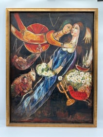 In the Style of Marc Chagall Oil on Canvas