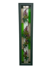 Stained Glass Window Panel with Grapevine Design