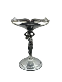 Art Deco Style Silvered Metal Figural Bowl