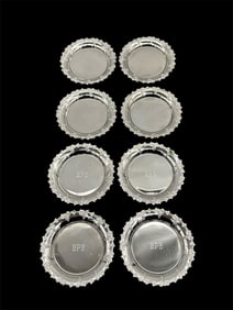 Set of Eight Silver Coasters