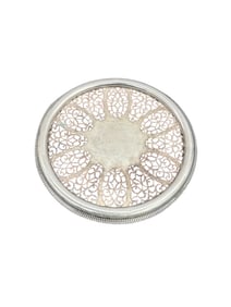 Silver Plate Coaster with Pierced Design