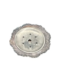 Silverplate Flower Frog with Ornate Rim, 7 inch