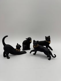 Lenox Moonlight Allure Black Cat Figurines, Set of 4
