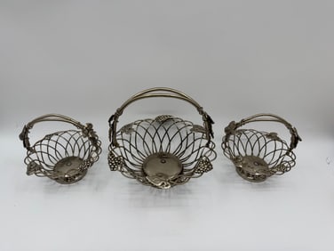 Set of Three Godinger Silver Art Co. Baskets